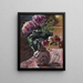 Chrysanthemums and roses in a pitcher - Lovis Corinth — framed artwork on a wall