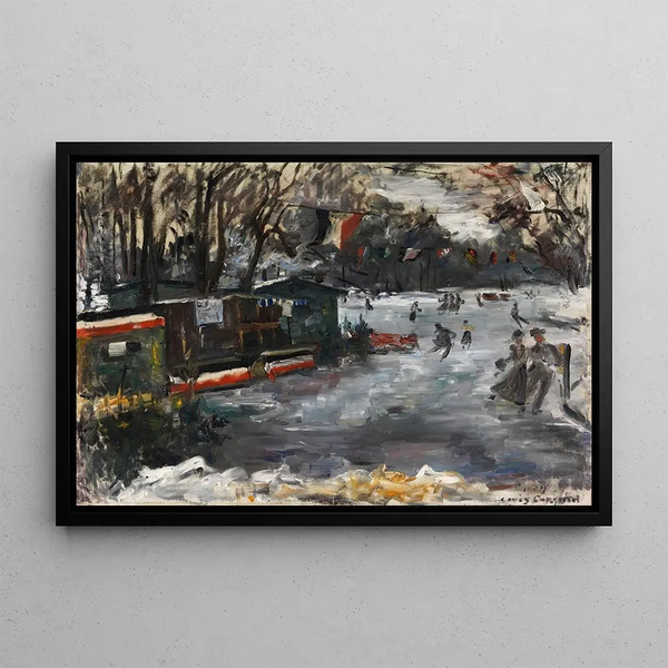 Ice rink in the Tiergarten of Berlin - Lovis Corinth — framed artwork on a wall
