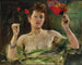 Girl with a Fan and Carnations - Lovis Corinth — artwork view