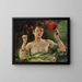 Girl with a Fan and Carnations - Lovis Corinth — framed artwork on a wall