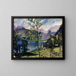 Landscape at Walchensee - Lovis Corinth — framed artwork on a wall