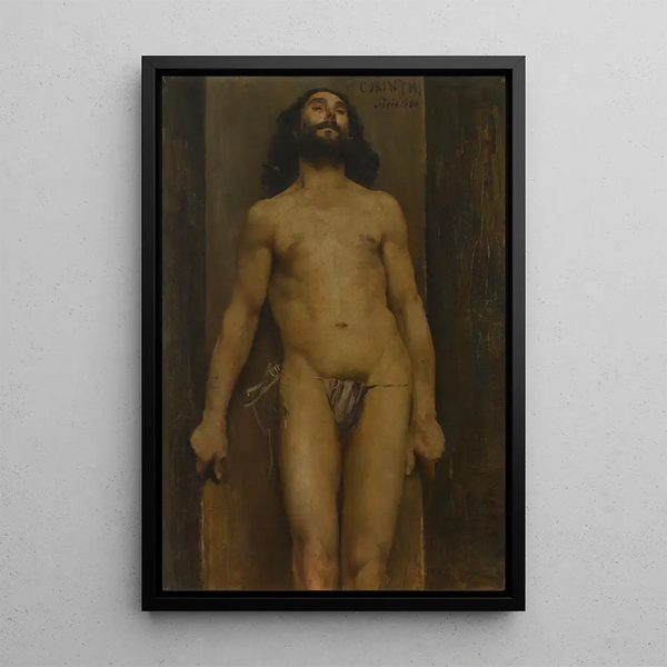 Male nude painting - Lovis Corinth — framed artwork on a wall