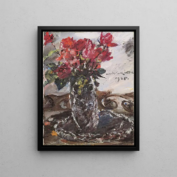 Roses rouges - Lovis Corinth — framed artwork on a wall