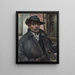 Self-portrait with hat and coat - Lovis Corinth — framed artwork on a wall