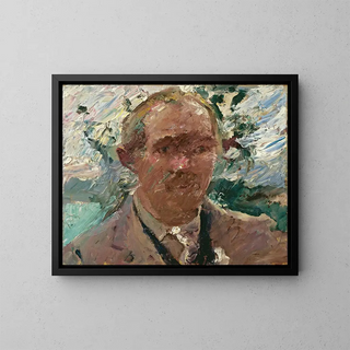 Self-portrait at Walchensee - Lovis Corinth — framed artwork on a wall