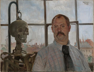 Self-portrait with a Skeleton - Lovis Corinth — artwork view