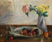 Nature morte avec des fleurs dans un vase, une coquille et des fruits - Lovis Corinth — artwork view