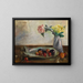 Nature morte avec des fleurs dans un vase, une coquille et des fruits - Lovis Corinth — framed artwork on a wall