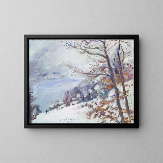 Winter Walchensee painting - Lovis Corinth — framed artwork on a wall