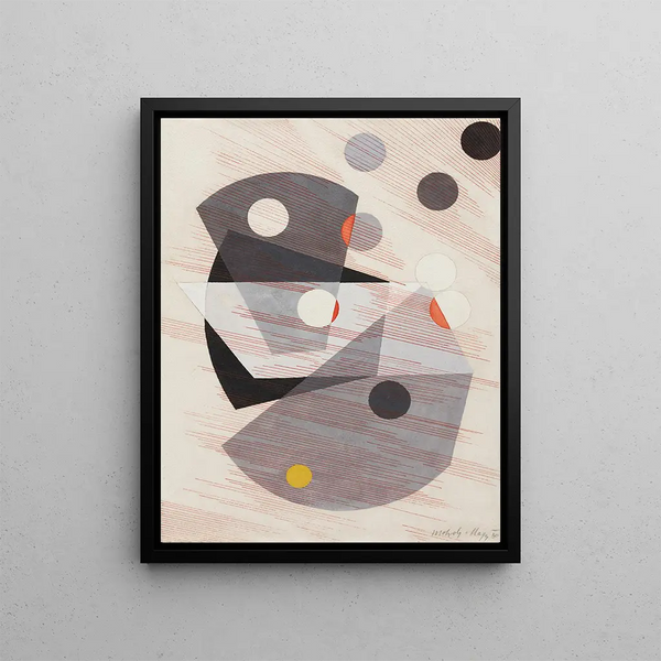 Overlapping Grays - László Moholy-Nagy — framed artwork on a wall
