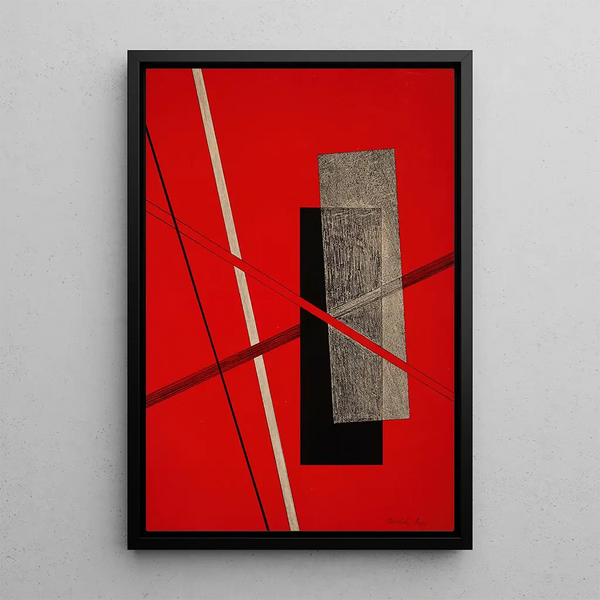 Construction IV - László Moholy-Nagy — framed artwork on a wall