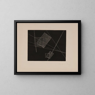 Plans and Strips - László Moholy-Nagy — framed artwork on a wall