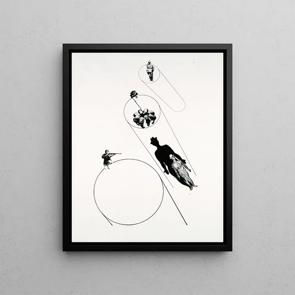 Practical Shooting of the Law - László Moholy-Nagy — framed artwork on a wall