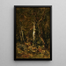 Forest landscape with figure - László Pál — framed artwork on a wall