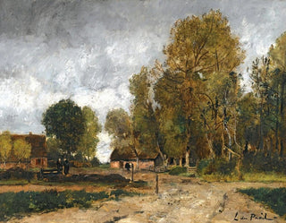 Landscape Painting with a Cottage - László Pál — artwork view