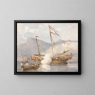 Action in Kowloon - Lt Joseph Sparkhall Rundle — framed artwork on a wall