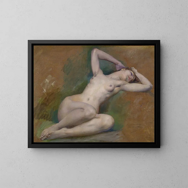 Study for the figure of Spring at Lopra Comique de Paris - Luc-Olivier Merson — framed artwork on a wall