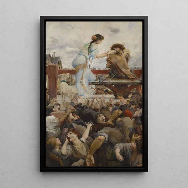 A tear for a drop of water Notre-Dame de Paris - Luc-Olivier Merson — framed artwork on a wall