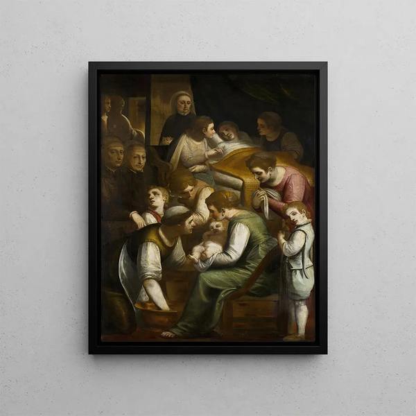 La Naissance de Marie - Luca Cambiaso — framed artwork on a wall