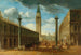 View of Piazza San Marco facing north from the Piazzetta towards the clock tower, Venice - Luca Carlevarijs — artwork view