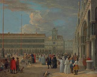 View of Piazza San Marco with the Clock Tower, Venice - Luca Carlevarijs — artwork view