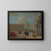 View of Piazza San Marco with the Clock Tower, Venice - Luca Carlevarijs — framed artwork on a wall