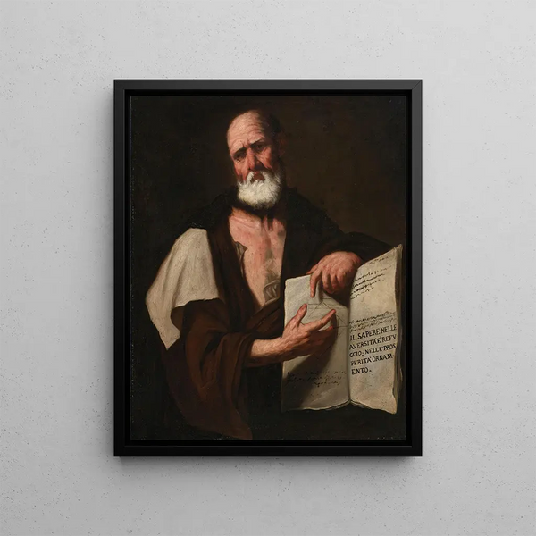 Aristotle - Luca Giordano — framed artwork on a wall