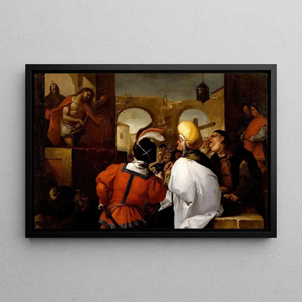 Ecce Homo - Luca Giordano — framed artwork on a wall