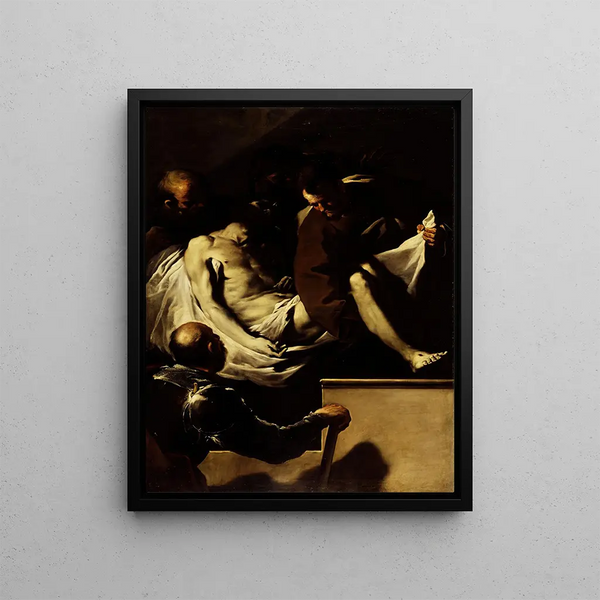 Entombment of Christ - Luca Giordano — framed artwork on a wall