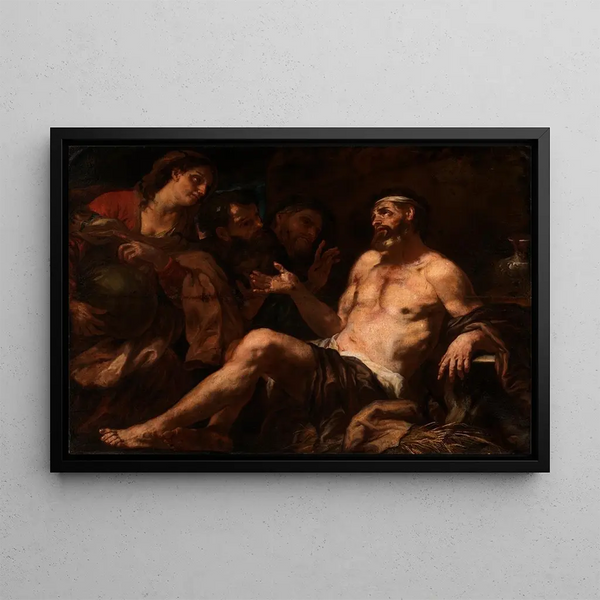 Job et ses consolateurs - Luca Giordano — framed artwork on a wall