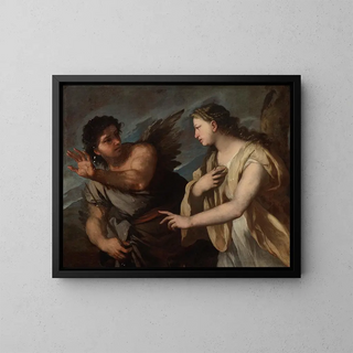 Picus et Circé - Luca Giordano — framed artwork on a wall