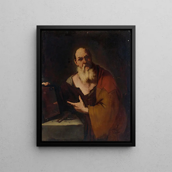 Socrate - Luca Giordano — framed artwork on a wall