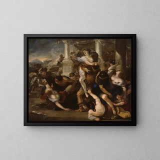 L'Enlèvement des Sabines - Luca Giordano — framed artwork on a wall