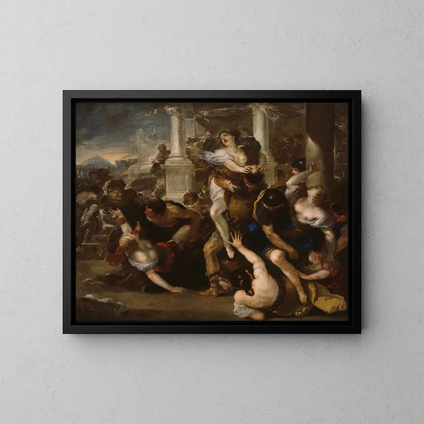 L'Enlèvement des Sabines - Luca Giordano — framed artwork on a wall