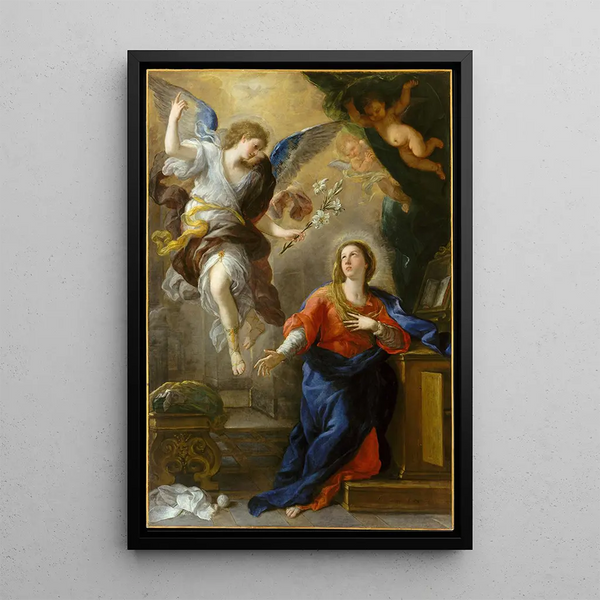 L'Annonciation - Luca Giordano — framed artwork on a wall