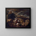 The Battle of Israel and Amalek - Luca Giordano — framed artwork on a wall