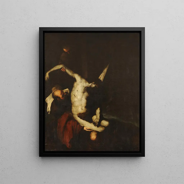 La Descente de croix - Luca Giordano — framed artwork on a wall
