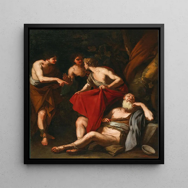 L'ivresse de Noé - Luca Giordano — framed artwork on a wall