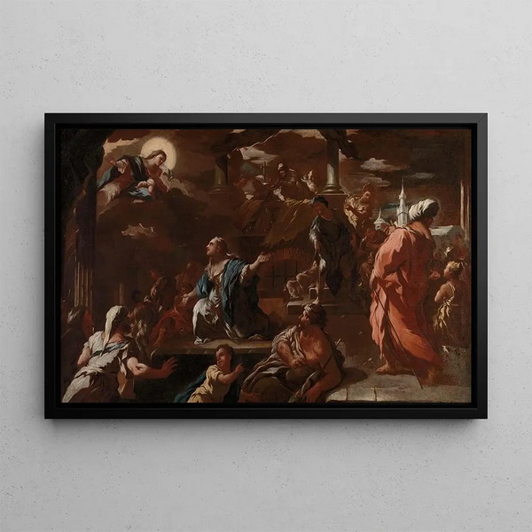 La vision de Sainte Marie d'Égypte - Luca Giordano — framed artwork on a wall