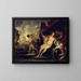 Venus, Mars and Vulcan's forge - Luca Giordano — framed artwork on a wall