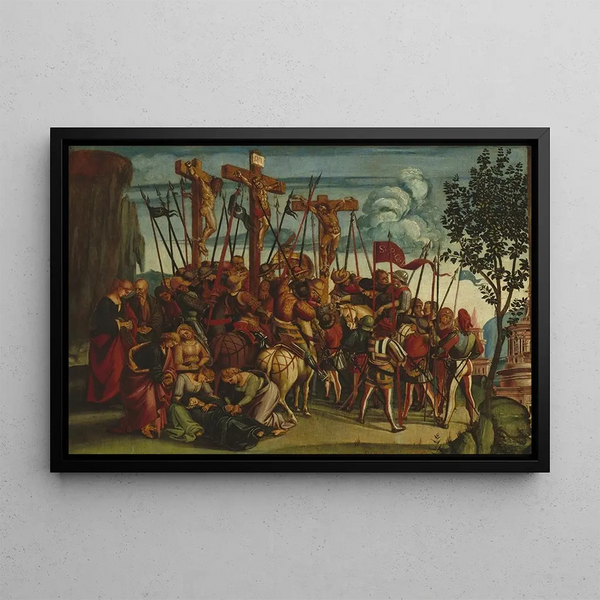The Crucifixion - Luca Signorelli — framed artwork on a wall
