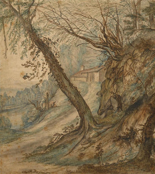 Lucas Achtschellinck - A Wooded Landscape with a Path to a House.webp