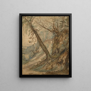 Lucas Achtschellinck - A Wooded Landscape with a Path to a House.webp
