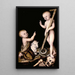 the Adoration of the Child Jesus by Saint John the Baptist - Lucas Cranach the Elder — framed artwork on a wall
