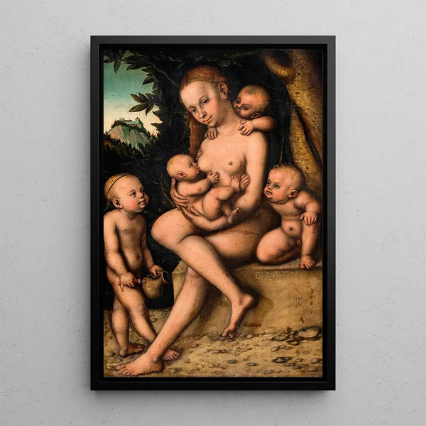 Charité - Lucas Cranach the Elder — framed artwork on a wall