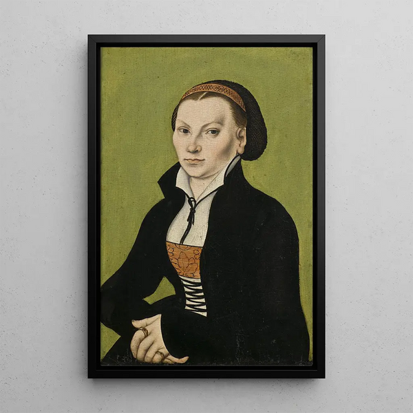 Catherine de Bora wife of Martin Luther - Lucas Cranach the Elder — framed artwork on a wall