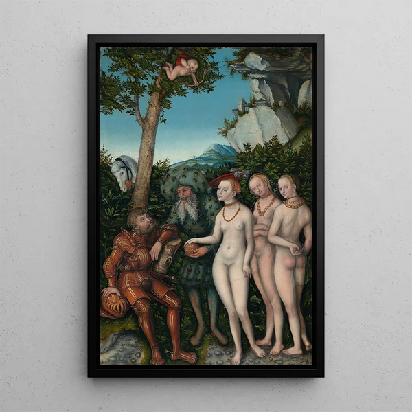 Jugement de Pâris - Lucas Cranach l'Ancien — framed artwork on a wall