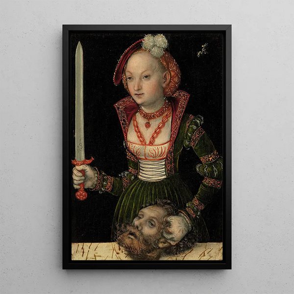 Judith and Holofernes - Lucas Cranach the Elder — framed artwork on a wall
