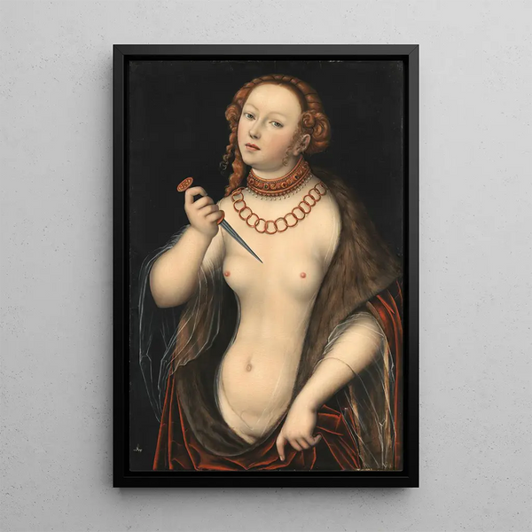 Lucrèce - Lucas Cranach l'Ancien — framed artwork on a wall
