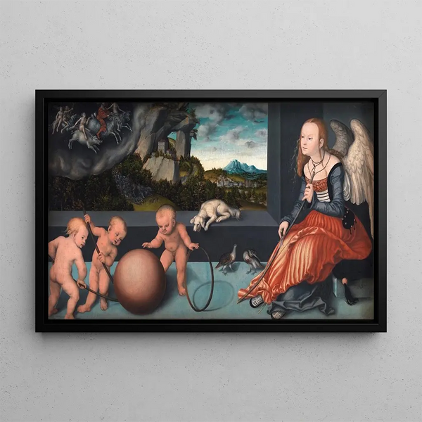 Melancholy - Lucas Cranach the Elder — framed artwork on a wall